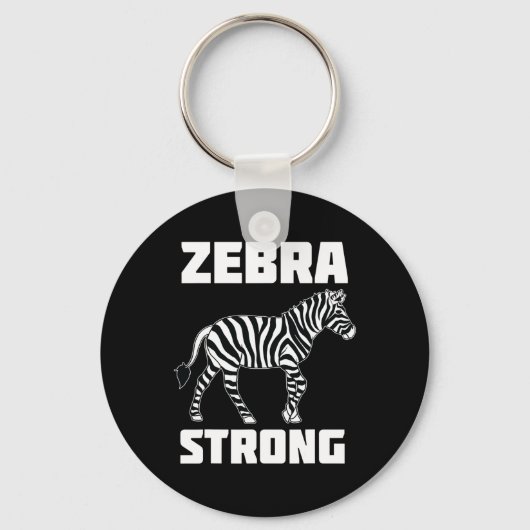 Zebra Strong Ehlers Danlos Syndrome Awareness Warr Sleutelhanger (Voorkant)