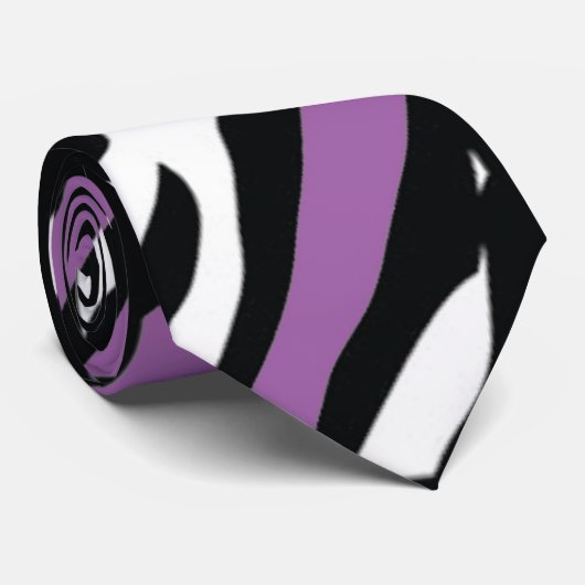 Zebra Stropdas - Paars (Opgerold)