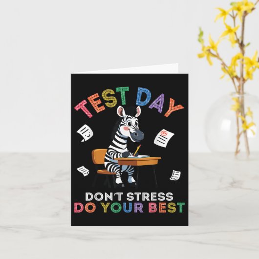 Zebra Student Test Dag Niet Stress Doe Je Beste SU Kaart (Gele Bloem)