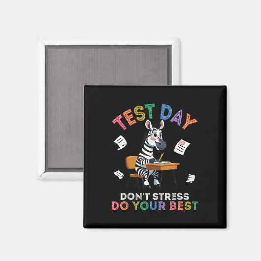 Zebra Student Test Dag Niet Stress Doe Je Beste SU Magneet (Voorkant / Achterkant)