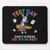 Zebra Student Test Dag Niet Stress Doe Je Beste SU Muismat (Voorkant)