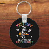 Zebra Student Test Dag Niet Stress Doe Je Beste SU Sleutelhanger (Voorkant)