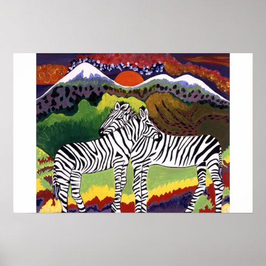 ZEBRA SUNSET, Afrikaanse Collectie Poster (Voorkant)