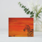 Zebra Sunset Briefkaart (Staand voorkant)