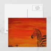 Zebra Sunset Briefkaart (Voorkant / Achterkant)