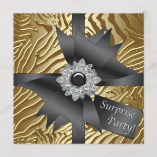 Zebra Surprise Birthday Party Kaart