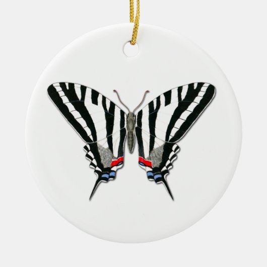 Zebra Swallowtail Butterfly Ceramic Ornament (Voorkant)