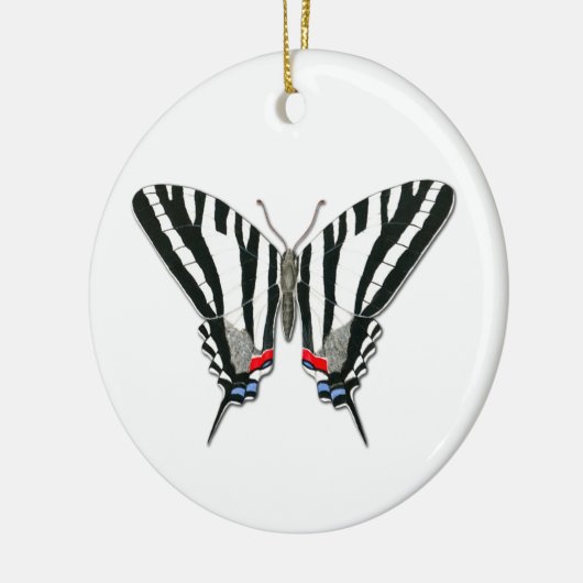 Zebra Swallowtail Butterfly Ceramic Ornament (Links)