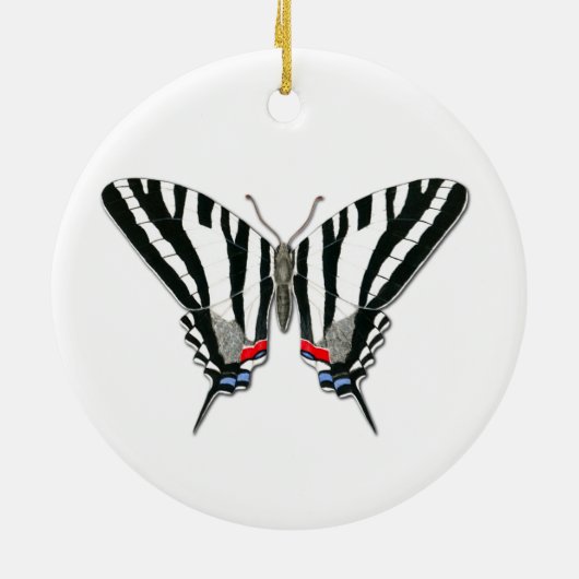 Zebra Swallowtail Butterfly Ceramic Ornament (Achterkant)
