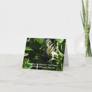 Zebra Swallowtail op kamperfoelie Kaart