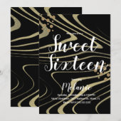 Zebra Sweet 16 Glitter Faux Gold en Folie Geo Kaart (Voorkant / Achterkant)