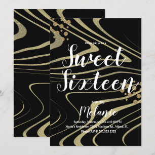 Zebra Sweet 16 Glitter Faux Gold en Folie Geo Kaart