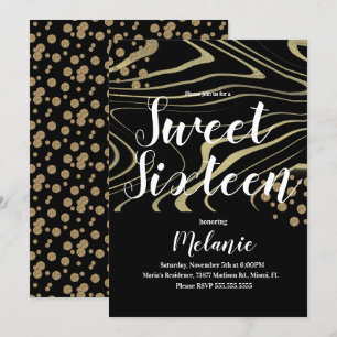 Zebra Sweet 16 Glitter Nepgoud en Folie Geo Kaart