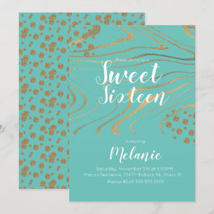 Zebra Sweet 16 Glitter Nepgoud en Folie Geo Kaart