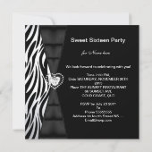 Zebra Sweet 16 Zestien Birthday Party Foto Kaart (Achterkant)
