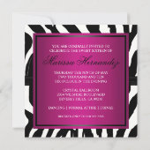 Zebra Sweet Sixteen Monogram Kaart (Achterkant)