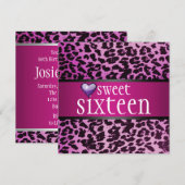 Zebra Sweet Sixteen Uitnodiging (Voorkant / Achterkant)