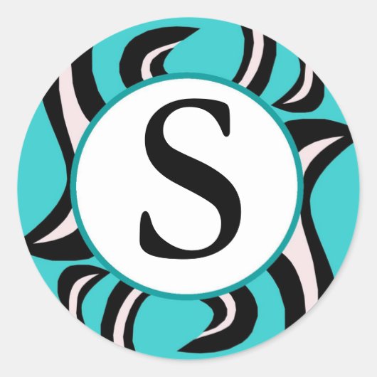 Zebra Swirl Ronde Sticker (Voorkant)