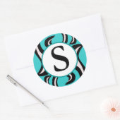 Zebra Swirl Ronde Sticker (Envelop)