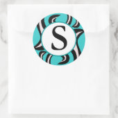 Zebra Swirl Ronde Sticker (Tas)
