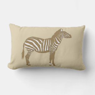 Zebra - Taupe Tan en White Kussen