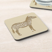 Zebra - Taupe Tan en White Onderzetter (Linkerzijde)