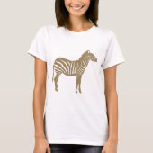 Zebra - Taupe Tan en White T-shirt (Voorkant)