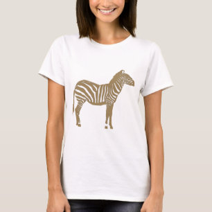 Zebra - Taupe Tan en White T-shirt