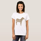 Zebra - Taupe Tan en White T-shirt (Voorkant volledig)