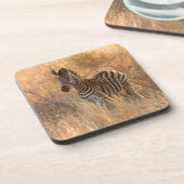 Zebra tegen zonsopgang bier onderzetter (Linkerzijde)