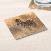 Zebra tegen zonsopgang kartonnen onderzetters (Schuin)