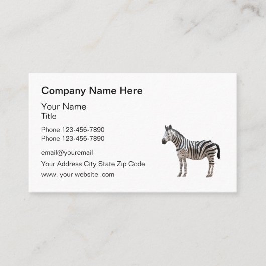 Zebra Thema Business Logo Visitekaartje (Voorkant)