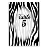Zebra Thema Tafel Nummers Kaart (Voorkant)