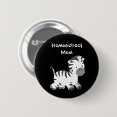 Zebra themed Homeschool Mam Ronde Button 5,7 Cm (Voorkant /achterkant)