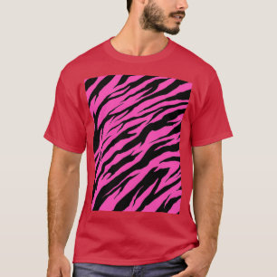Zebra Tiger Print Pink Graphic T-shirt