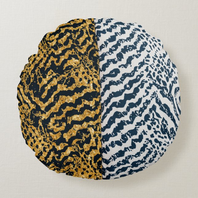 Zebra tiger rock. rond kussen (Voorkant)