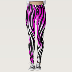 Zebra Tijgerstreep Roze Wilde Dierlijke huidpatroo Leggings