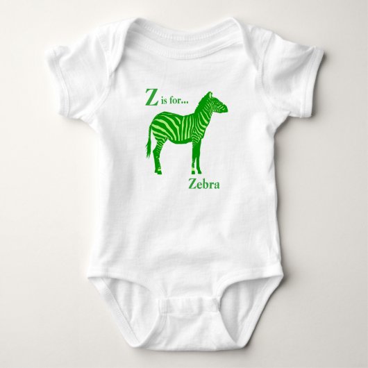 Zebra - Tinten van limoengroen Romper (Voorkant)