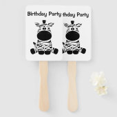 Zebra Toevoegen tekst toevoegen Handwaaier (Voorkant en achterkant)