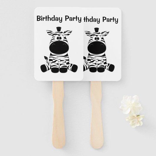 Zebra Toevoegen tekst toevoegen Handwaaier (Voorkant en achterkant)