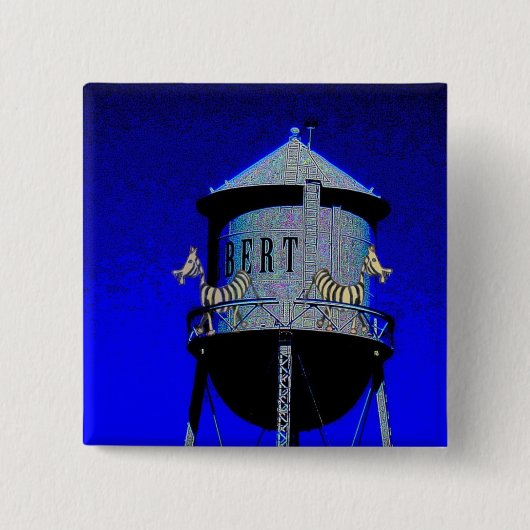 Zebra Tower Vierkante Button 5,1 Cm (Voorkant)