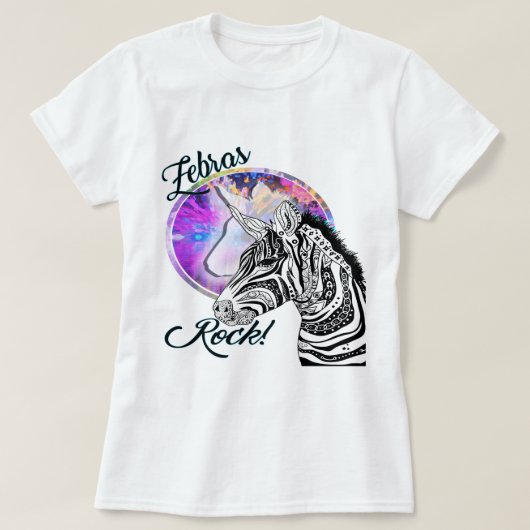 Zebra Tribal zwart-wit tattoo stijl T-shirt (Design voorkant)