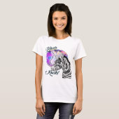 Zebra Tribal zwart-wit tattoo stijl T-shirt (Voorkant volledig)