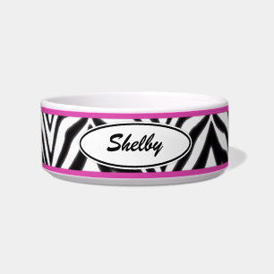 Zebra Trimmed Pet Bowl Voerbakje