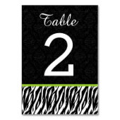 ZEBRA Trouwtafel nummer 1 met HOT PINK V2 Kaart (Achterkant)