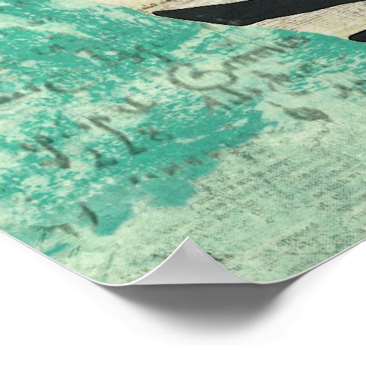 Zebra Turquoise Art Poster (Hoek)