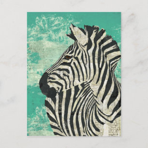 Zebra Turquoise Briefkaart