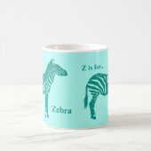 Zebra — Turquoise en Aqua Koffiemok (Center)
