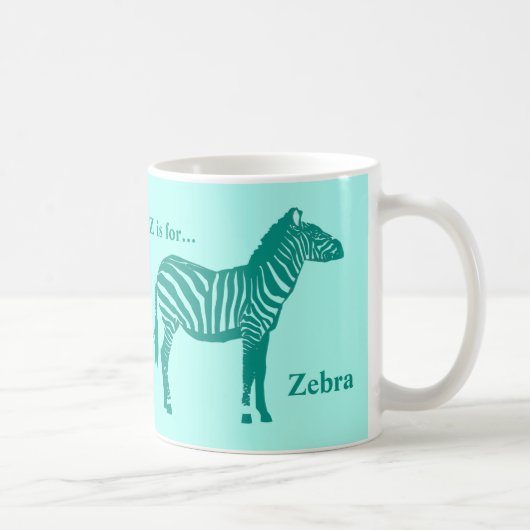 Zebra — Turquoise en Aqua Koffiemok (Rechts)