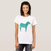 Zebra — Turquoise en Aqua T-shirt (Voorkant volledig)